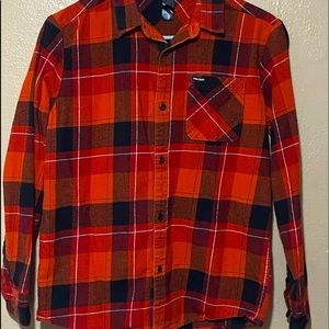 Boys size 16 (xl) volcom plaid button up flannel.